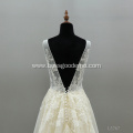 Elegant Vestido De Renda Lace Long Sleeve Open Back A Line wedding dress bridal gown evening